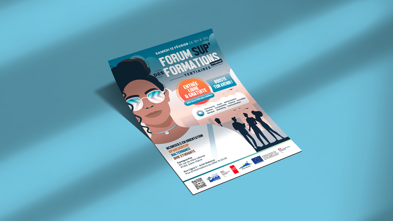 Affiche événementielle pour la cité des métiers de La Réunion