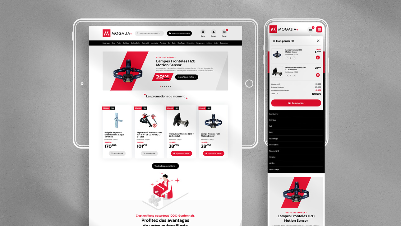 Design d'interface web pour Mogalia Plus