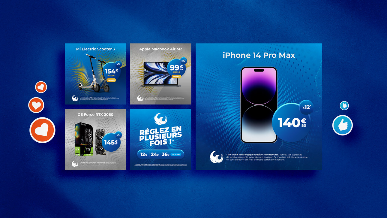 Design de publications Facebook pour Phenix Store