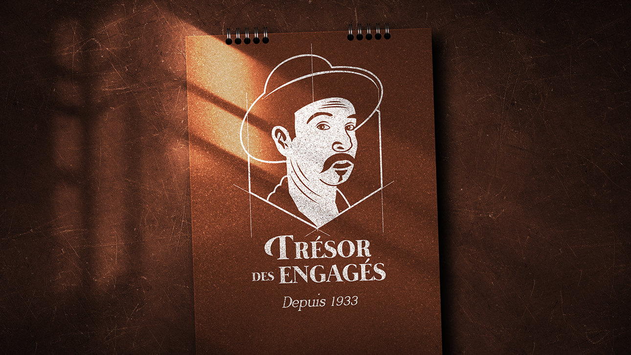 Identité visuelle et logo illustratif pour le Trésor des Engagés, distribution agroalimentaire réunionnaise