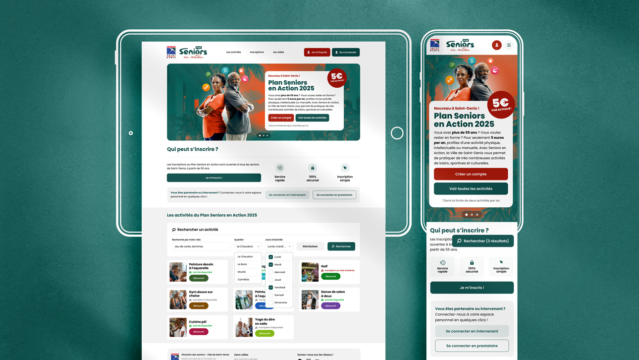 Design d'interface web la ville de Saint-Denis